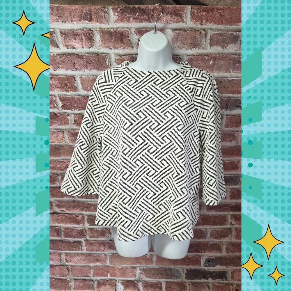 Vintage Women's W5 Mock Neck Striped Top Large